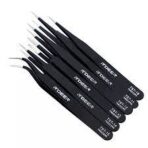 Pince Brucelle Antimagnetique Anti-statique Haute Précision TST10-15 - Noir