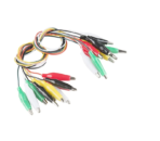 10 CORDONS DE TEST AVEC PINCE CROCODILE (ALLIGATOR CLIPS)